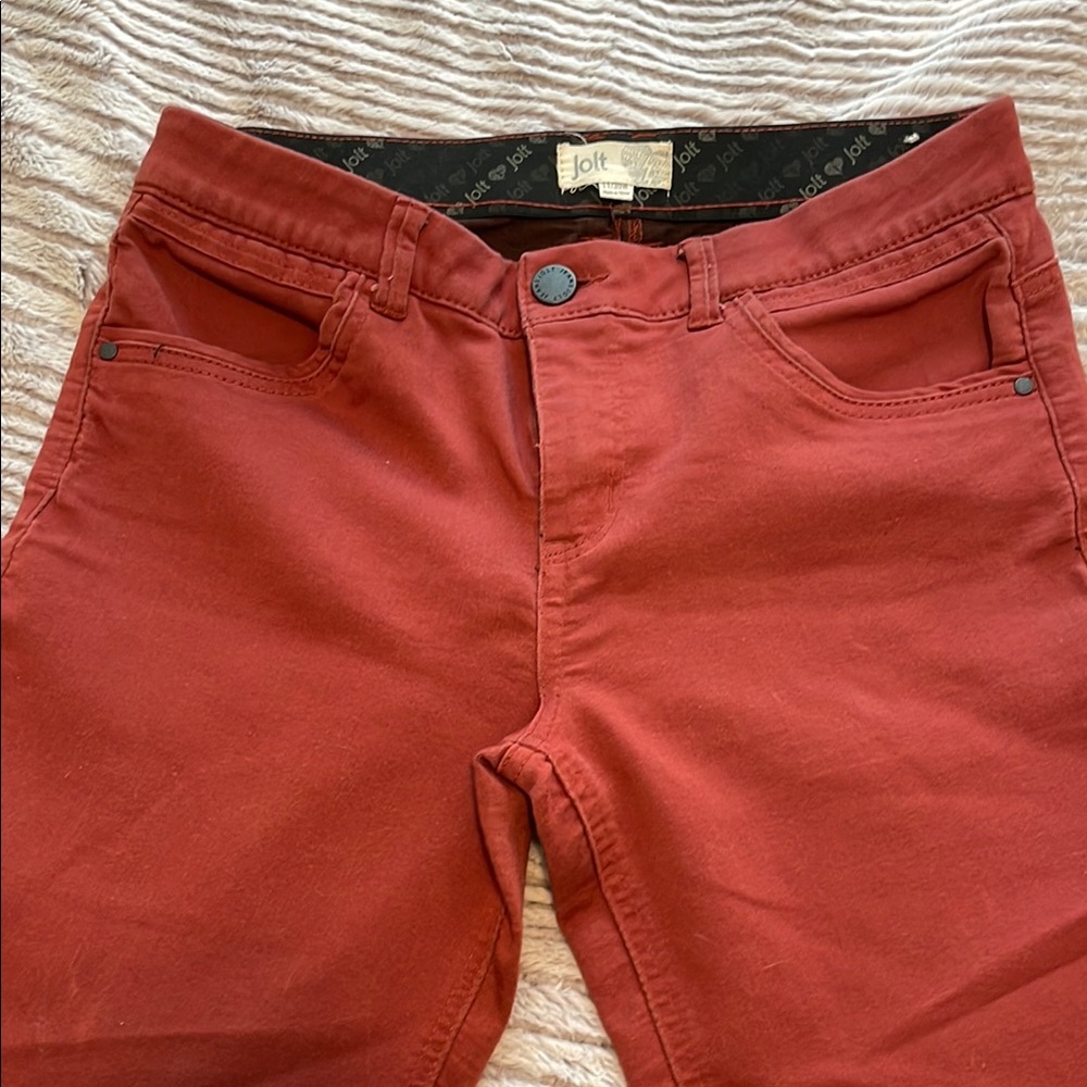 Jolt Brick Red Denim Pants